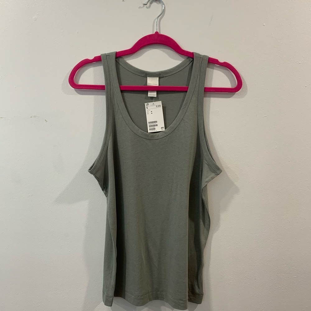 NWT H&M Basics Green Tank Top